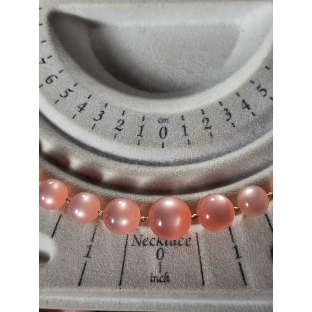 Vintage Pink Moonglow Lucite Graduated Beaded Necklace 18" - Picture 10 of 16